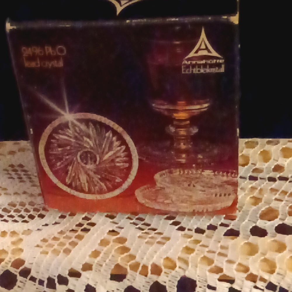 Vtg  24% Genine Lead Crystal Coasters